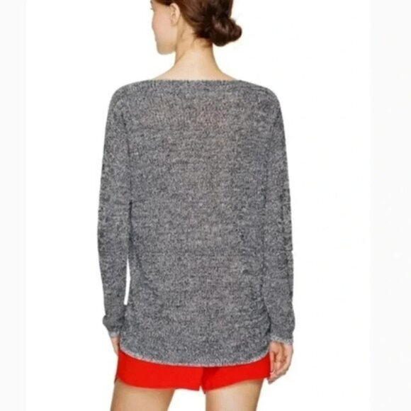 Aritzia Babaton Jarrod Sweater V-neck Long sleeve Grey Knit Heathered XXS - Picture 16 of 16